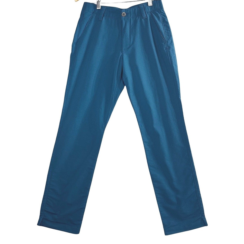 Under Armour Mens 30x32 Teal Blue Nylon Performance Pants‎ Golf Techwear Hiking